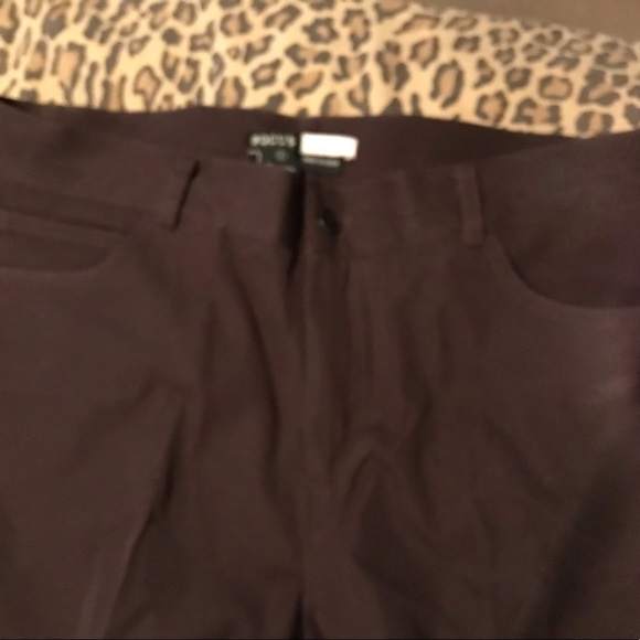 Focus size 8 Brown Straight Leg pants Slimming , stretch Best Day To Night - Picture 7 of 10